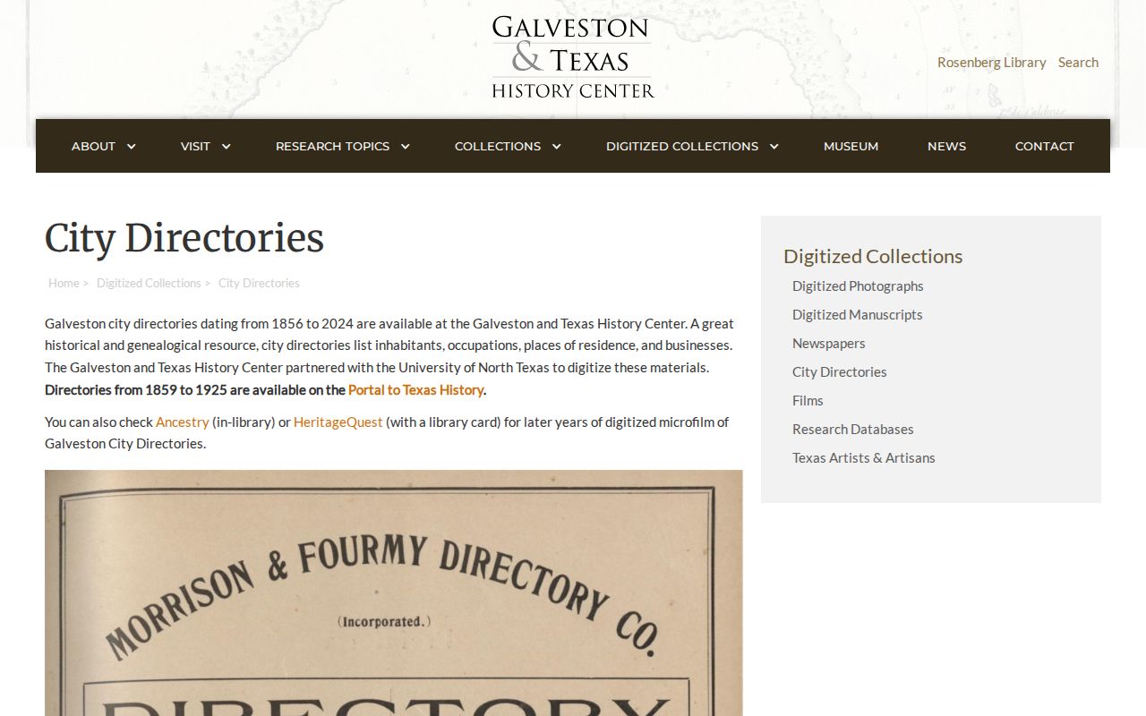 Friendswood city directory research through digitized Galveston directories
