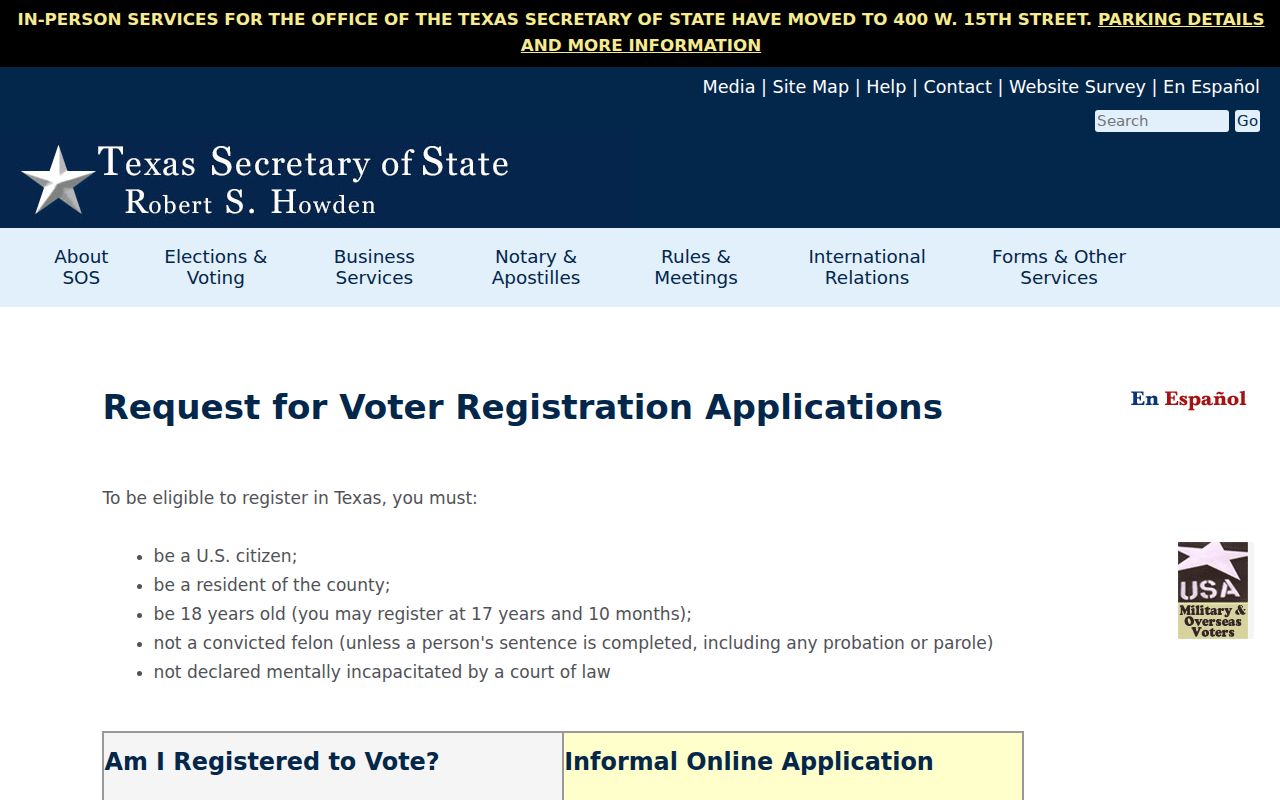 Friendswood residents directory official Texas voter-registration lookup route