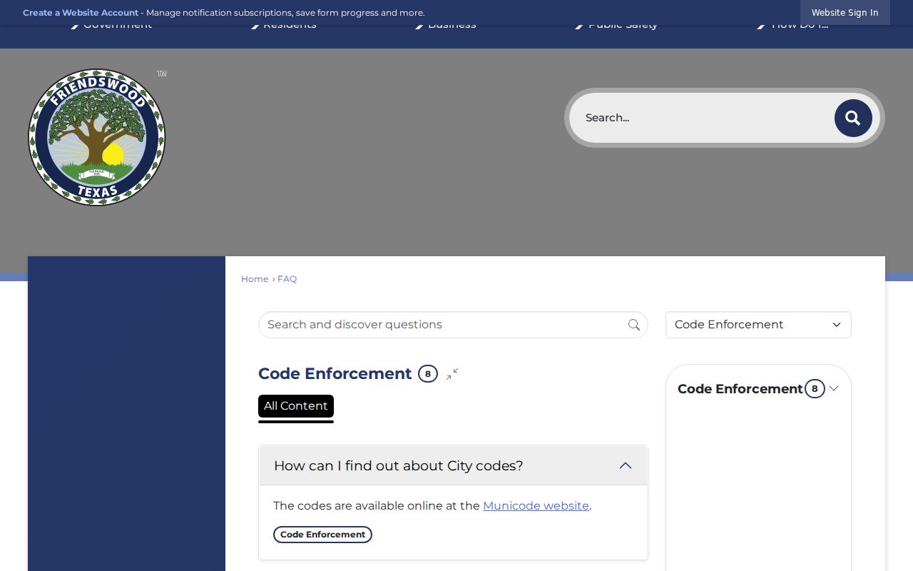 Friendswood neighbors image of code enforcement information