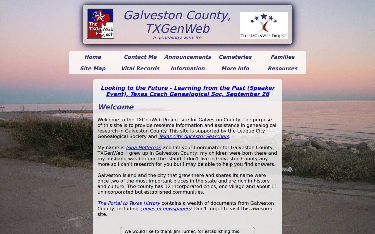 Friendswood previous residents image of Galveston County genealogy resources